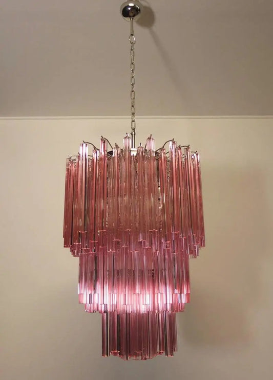 Murano Glass Chandelier – 184 prisms – Pink