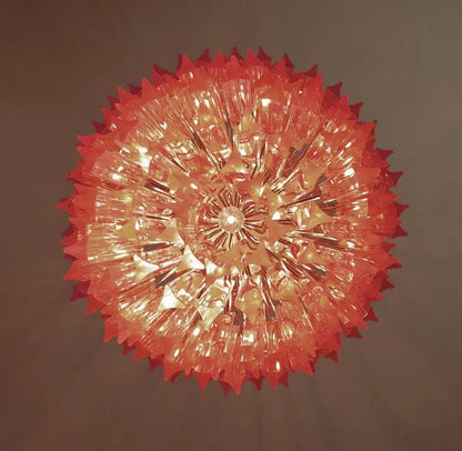 Murano Glass Chandelier – Triedri – Pink – 242 prisms