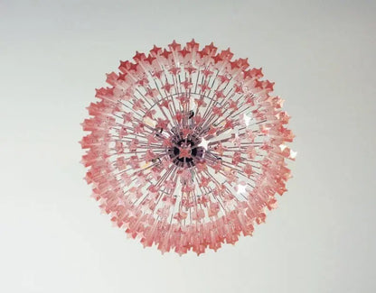 Murano Glass Chandelier – 163 prisms – Pink