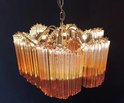 Murano Glass Chandelier – Viennetta – 114 prisms – Amber