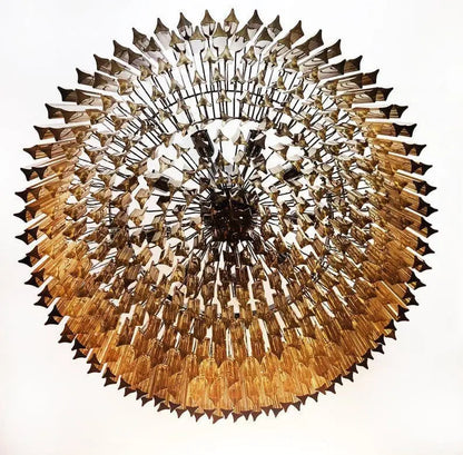 Murano Glass Chandelier – Triedri – 391 prisms – Amber