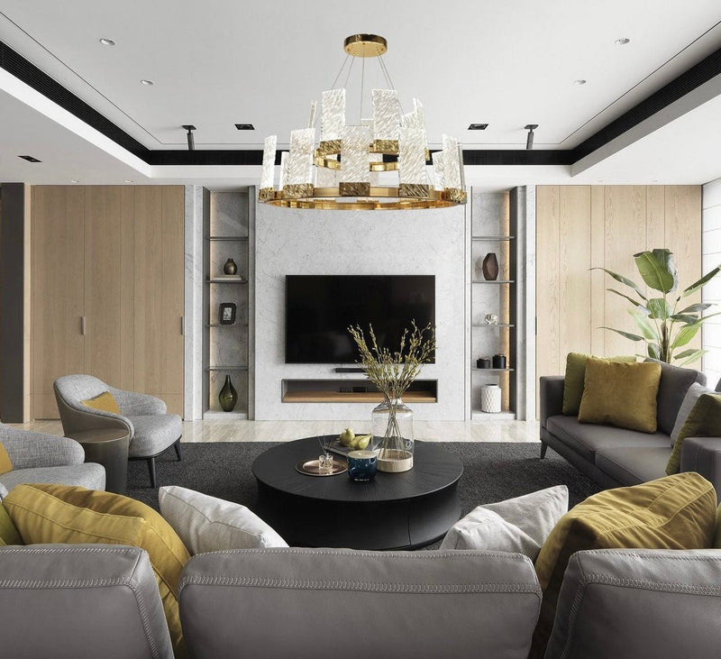Grace 2-Tier Round LED Glass Chandelier - Richardrider