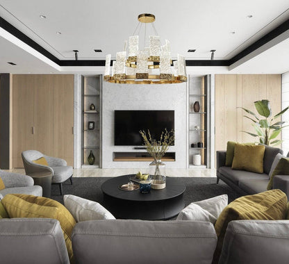Grace 2-Tier Round LED Glass Chandelier - Richardrider