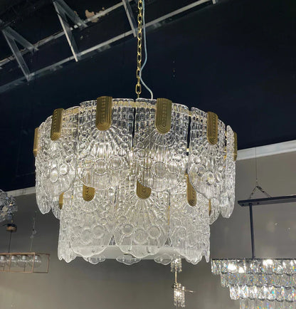 Jacques Brass Crystal Round Chandelier - Richardrider
