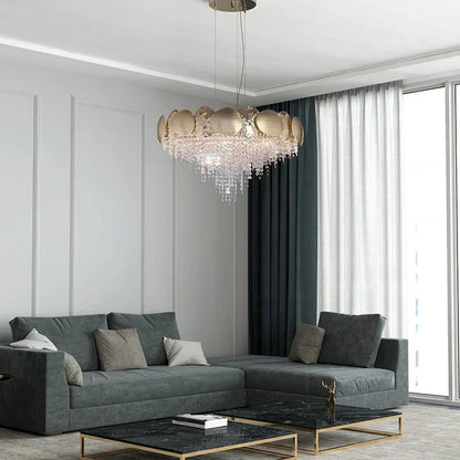 Amadeo Round Brass Crystal Chandelier - Richardrider