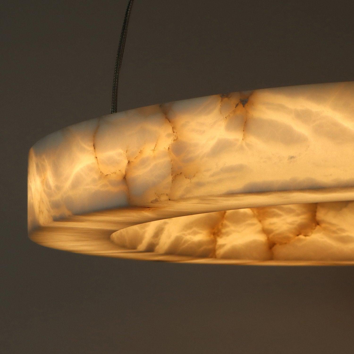 Halo Ring Alabaster Natural Stone Chandelier - Richardrider