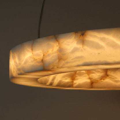 Halo Ring Alabaster Natural Stone Chandelier - Richardrider