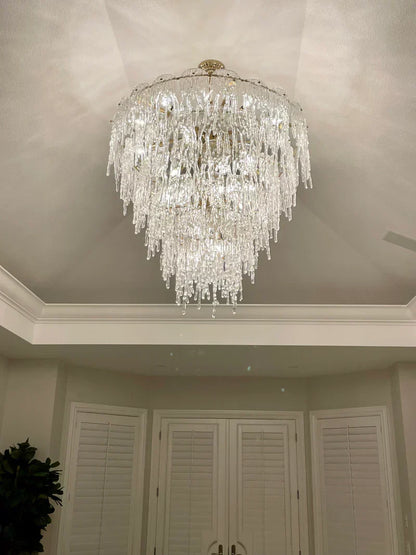 Aletta Melting Drop Crystal Glass Round Chandelier - Richardrider