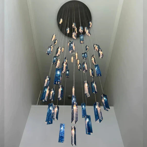 Art Design 1/25/60/84-Light Colorful Rectangle Cluster Glass Tile Pendant/Chandelier - Richardrider