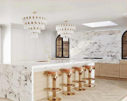 Jacques Brass Crystal Round Chandelier - Richardrider