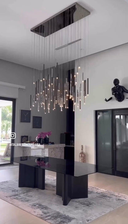 Bellini Rectangular Tubular Pendant Light Chandelier - Richardrider