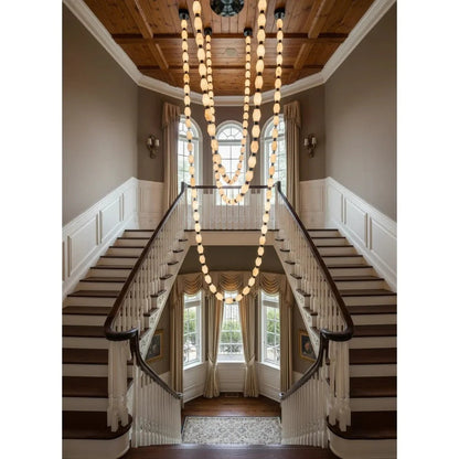 Creative Glass Pearl Necklace Pendnat Chandelier for Living/Dining Room/Staircase