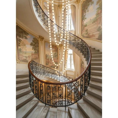 Creative Glass Pearl Necklace Pendnat Chandelier for Living/Dining Room/Staircase