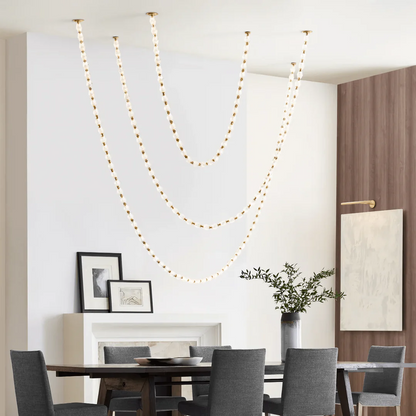 Creative Glass Pearl Necklace Pendnat Chandelier for Living/Dining Room/Staircase