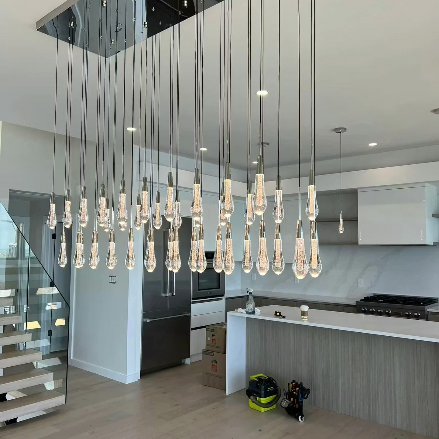 Soltaire Crystal Linear Chandelier 37" 50" 60" 70" 87" 120"W