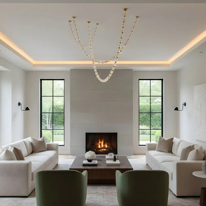 Creative Glass Pearl Necklace Pendnat Chandelier for Living/Dining Room/Staircase