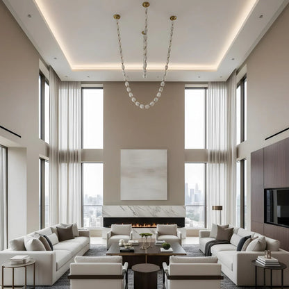 Creative Glass Pearl Necklace Pendnat Chandelier for Living/Dining Room/Staircase