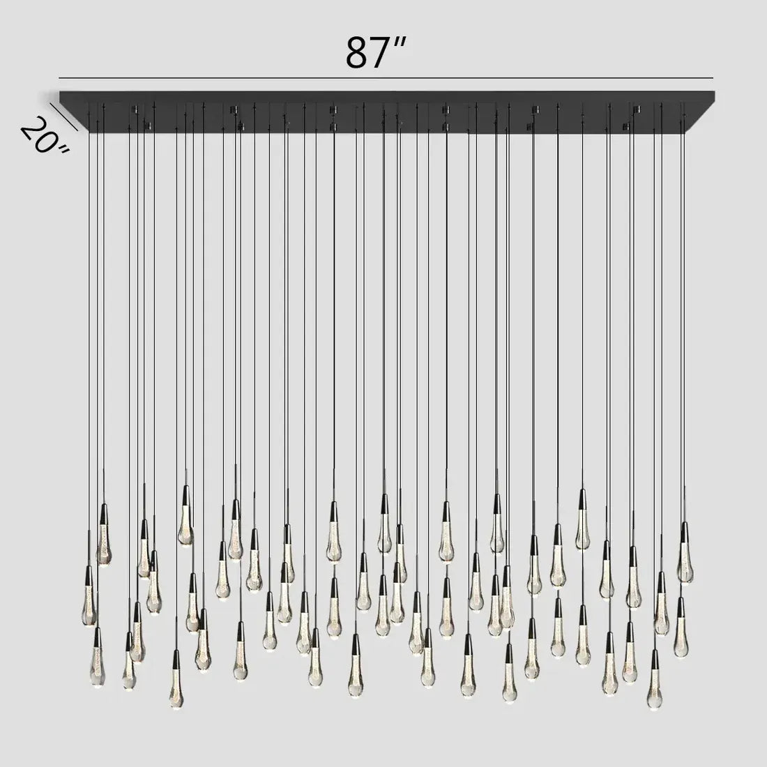 Soltaire Crystal Linear Chandelier 37" 50" 60" 70" 87" 120"W