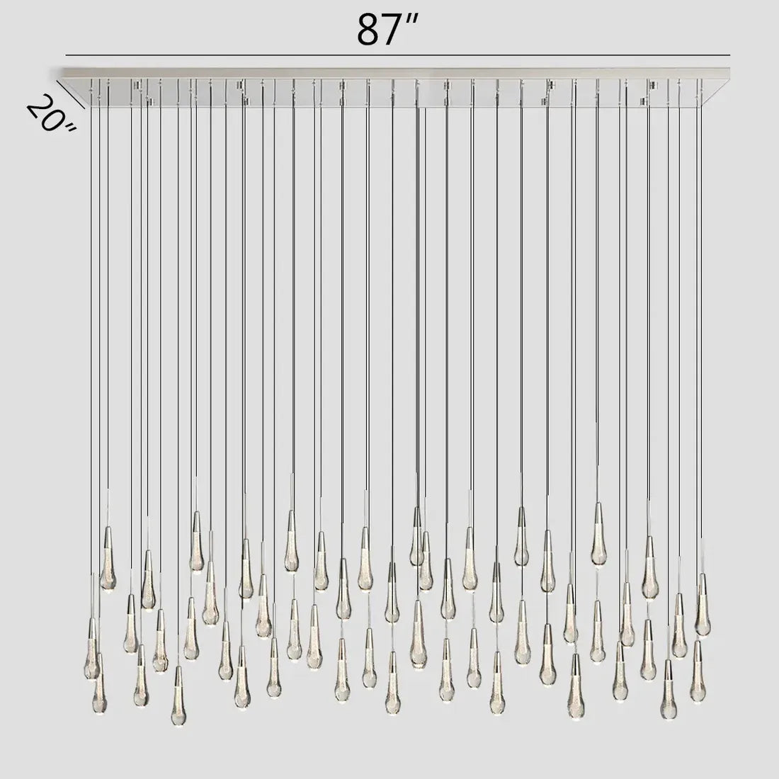 Soltaire Crystal Linear Chandelier 37" 50" 60" 70" 87" 120"W