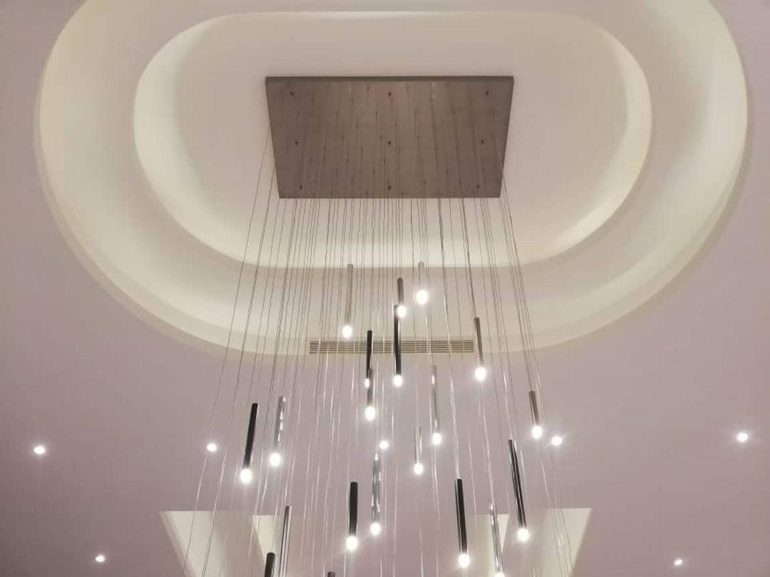 Bellini Rectangular Tri-Tone Tubular Pendant Light Chandelier - Richardrider