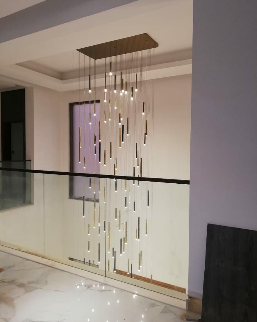 Bellini Round Metal Tubular Pendant Light Chandelier - Richardrider