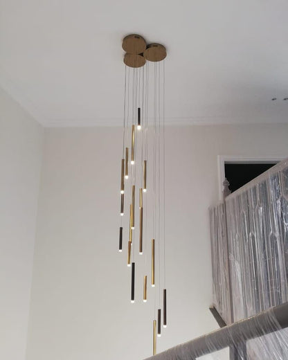 Bellini Round Metal Tubular Pendant Light Chandelier - Richardrider