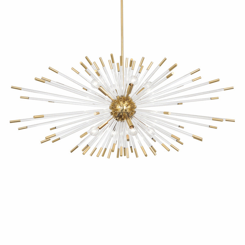 Norelune Chandelier Clear Acrylic Rods With Matching Metal Tips 45.75"D