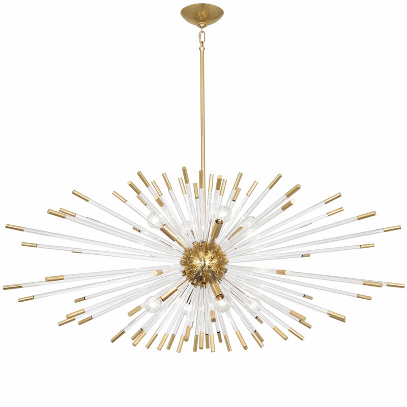 Norelune Chandelier Clear Acrylic Rods With Matching Metal Tips 45.75"D