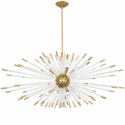 Norelune Chandelier Clear Acrylic Rods With Matching Metal Tips 45.75"D