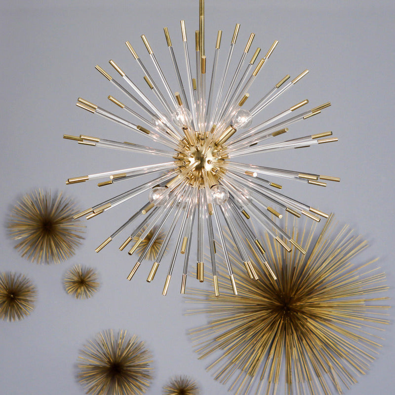 Norelune Chandelier Clear Acrylic Rods With Matching Metal Tips 45.75"D