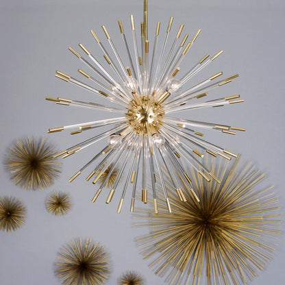 Norelune Chandelier Clear Acrylic Rods With Matching Metal Tips 45.75"D