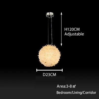 Cervine Clear Geode Quartz Crystal Ball Pendant Light 9" 12" 16" 20" - Richardrider