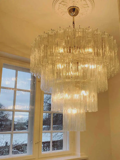 Murano Glass Chandelier – 78 tubes – Transparent
