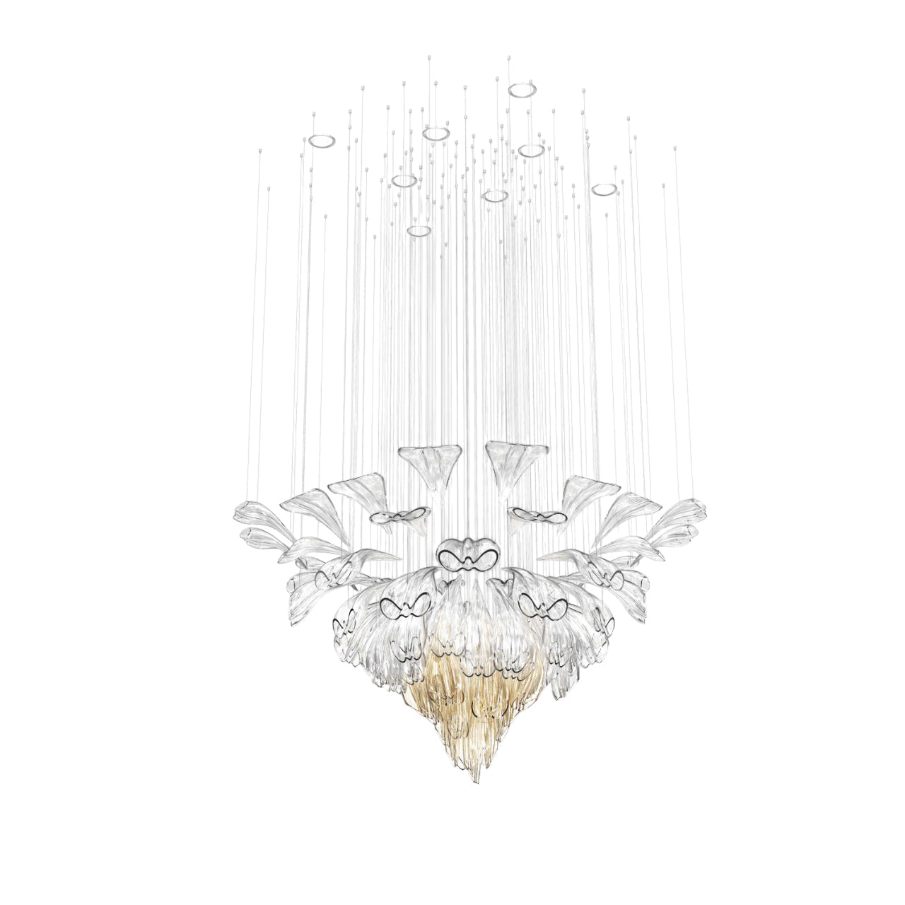 Veraenus Chandelier Hand-blown Bohemian Crystal Glass 39.4"D
