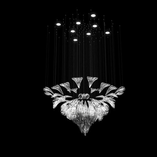 Veraenus Chandelier Hand-blown Bohemian Crystal Glass 39.4"D