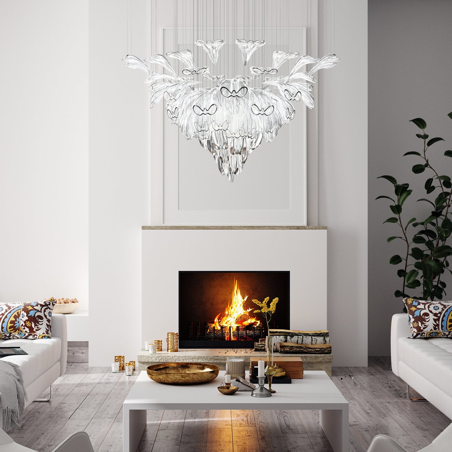 Veraenus Chandelier Hand-blown Bohemian Crystal Glass 39.4"D