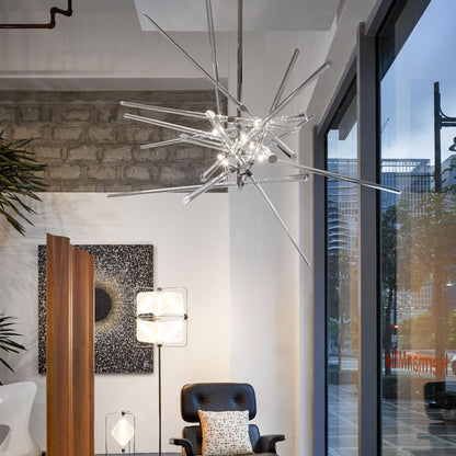 Quaoulume Why Not Sculpture Chandelier Hand Blown Glass & Stainless Steel 59.1"W