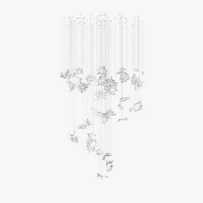 Feneivaro Leaves Chandelier Hand-blown Bohemian Crystal Glass 35.4"D