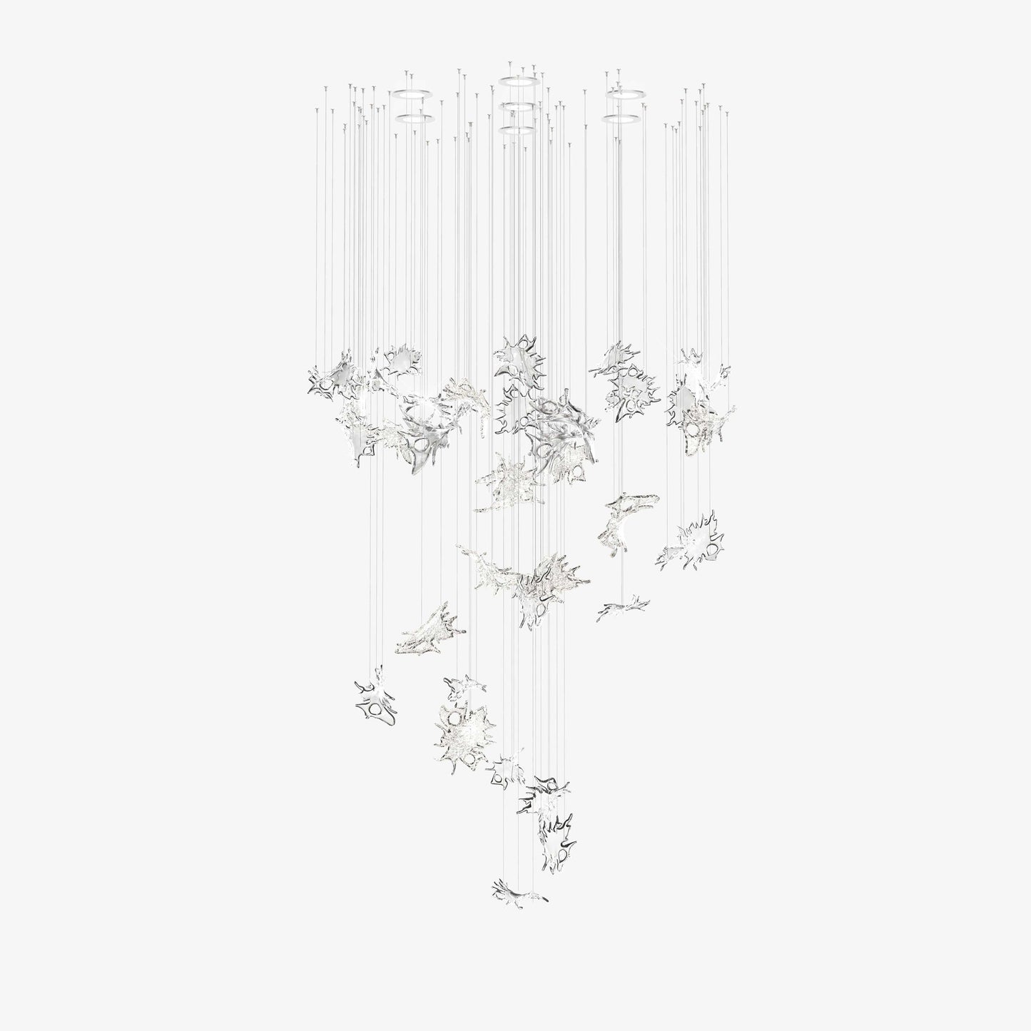 Feneivaro Leaves Chandelier Hand-blown Bohemian Crystal Glass 35.4"D