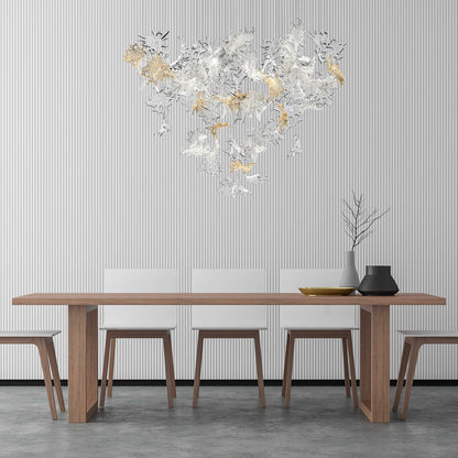 Feneivaro Leaves Chandelier Hand-blown Bohemian Crystal Glass 35.4"D