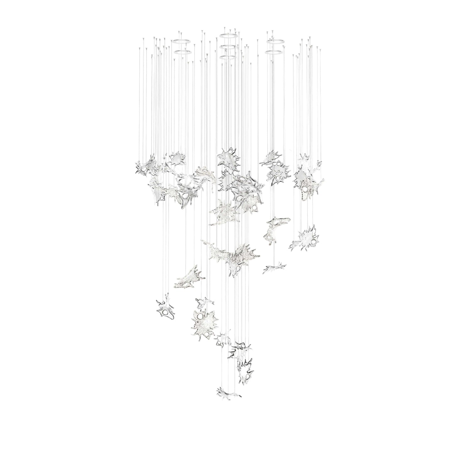Feneivaro Leaves Chandelier Hand-blown Bohemian Crystal Glass 35.4"D