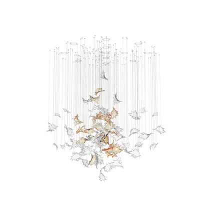 Feneivaro Leaves Round Chandelier Hand-blown Bohemian Crystal Glass 55.1"D