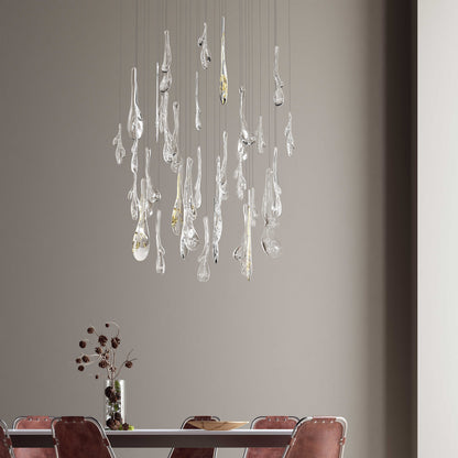 Ciroionix Oval Chandelier Hand-blown Bohemian Crystal Glass 33.1"W x 27.9"D