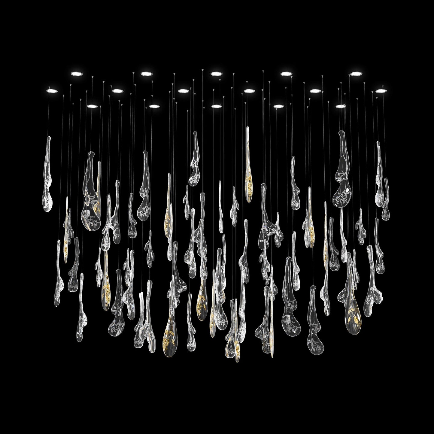 Ciroionix Oval Chandelier Hand-blown Bohemian Crystal Glass 33.1"W x 27.9"D