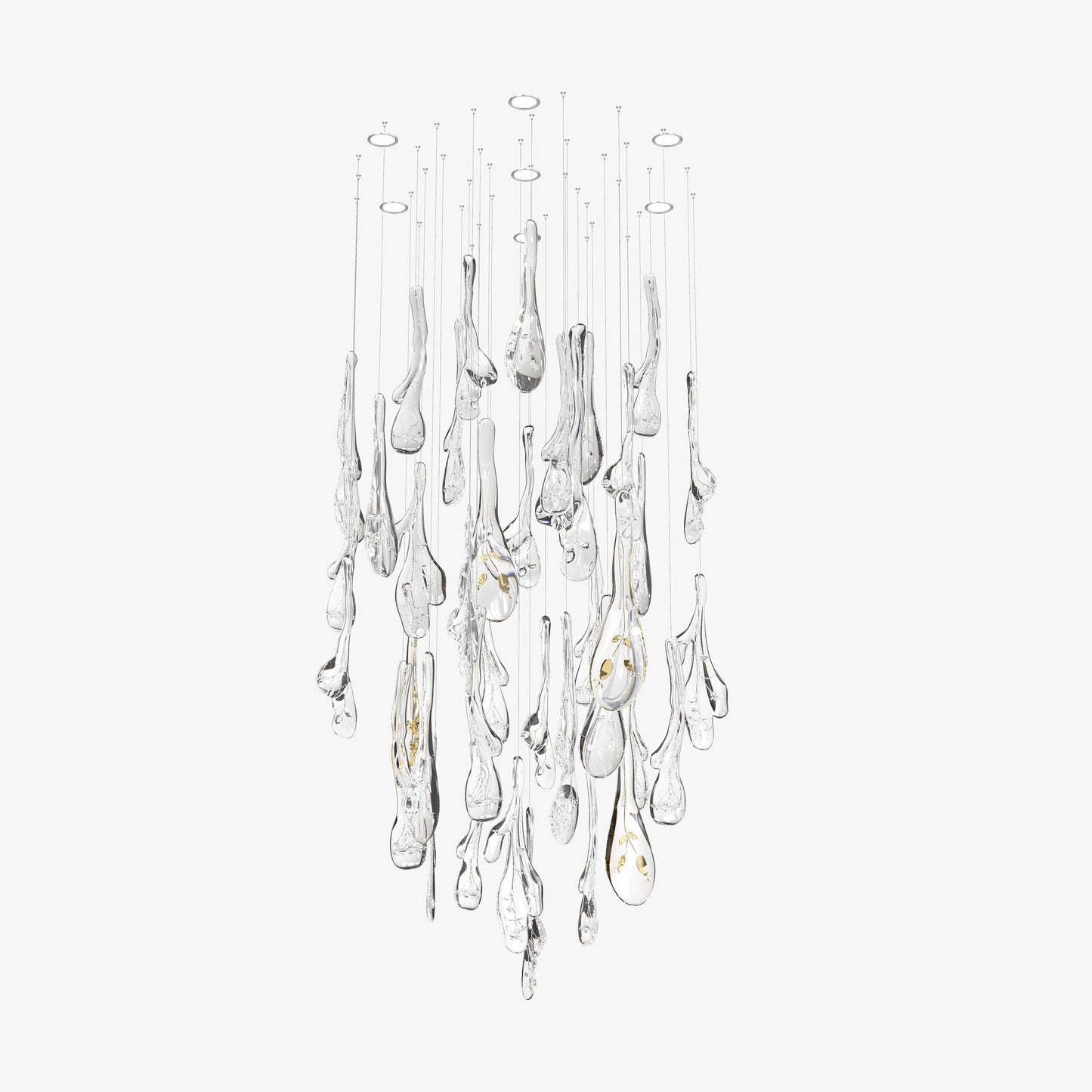 Ciroionix Round Chandelier Hand-blown Bohemian Crystal Glass 29.1"D