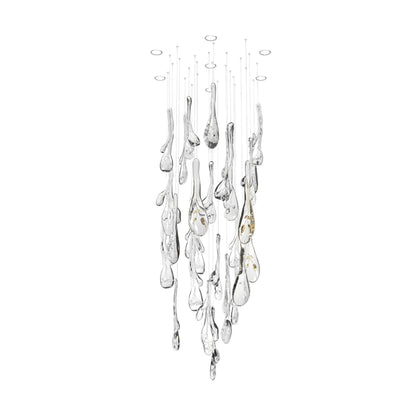 Ciroionix Round Chandelier Hand-blown Bohemian Crystal Glass 29.1"D