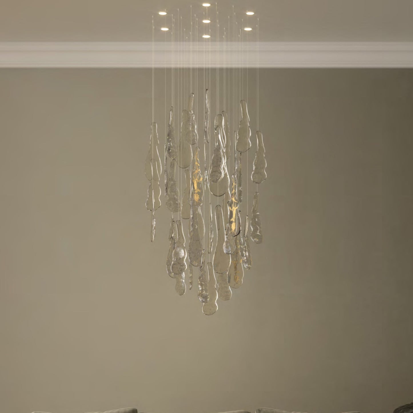 Ciroionix Round Chandelier Hand-blown Bohemian Crystal Glass 29.1"D
