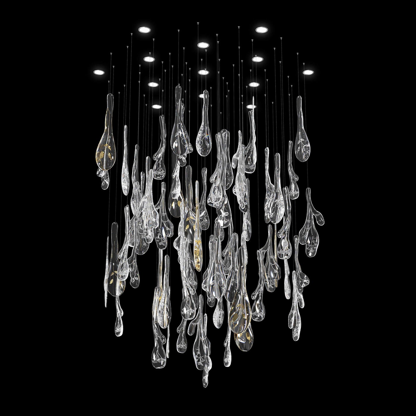 Ciroionix Round Chandelier Hand-blown Bohemian Crystal Glass 29.1"D