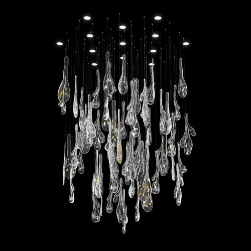 Ciroionix Round Chandelier Hand-blown Bohemian Crystal Glass 29.1"D