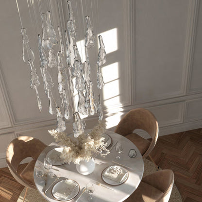 Ciroionix Round Chandelier Hand-blown Bohemian Crystal Glass 29.1"D